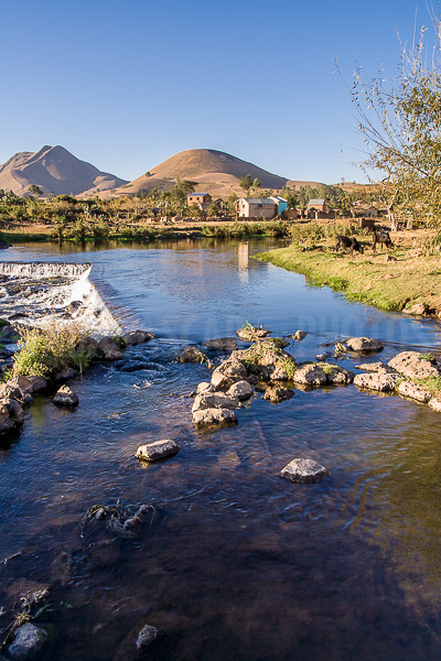 Upstream of the waterfall