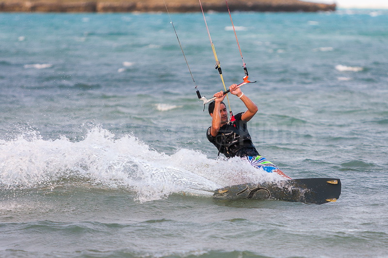 Kitesurfer in the Emerald Sea in Diego Suarez (Antsiranana)