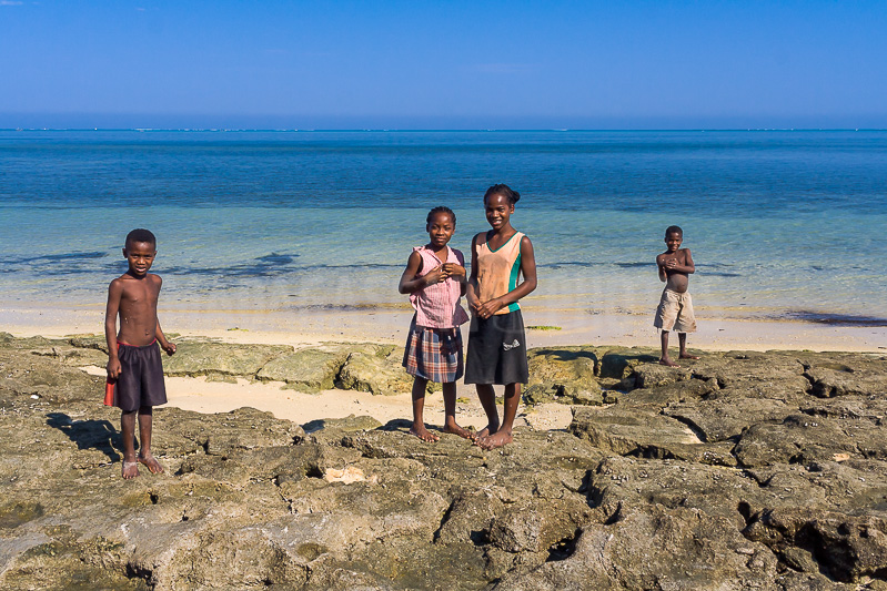 Children on the beach of Ifaty