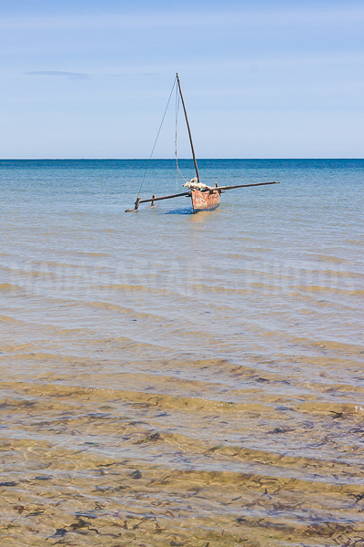 traditional dugout outrigger canoe, Nosy Be